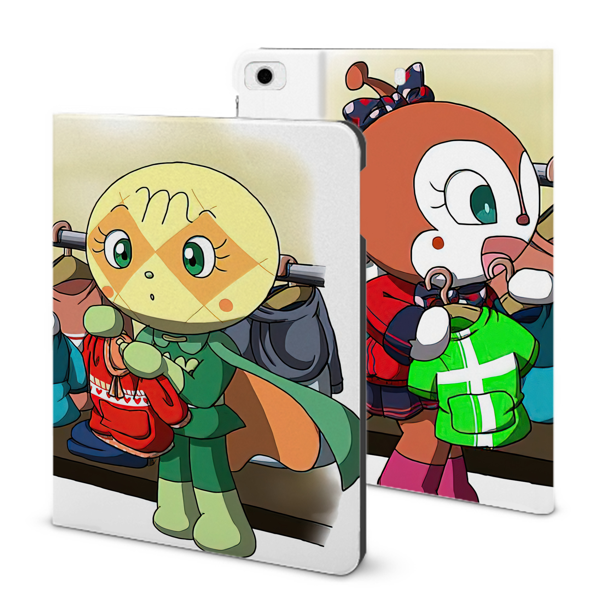 （画像用） アンパンマン Anpanman IPad ケース ブック型 PUレザー TPU 耐衝撃 軽量 薄型 ペン収納なし 全面保護 IPad 各モデル対応